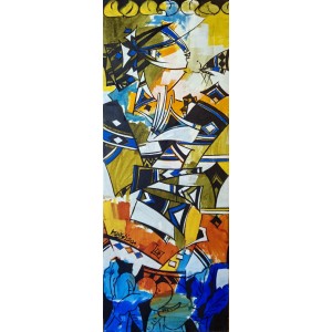 Ashkal, 12 x 36 Inch, Acrylic on Canvas, Figurative Painting, AC-ASH-295